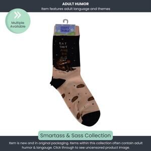 Groovy Things Raccoon “Eat Sh*t and Die” Womens Crew Socks